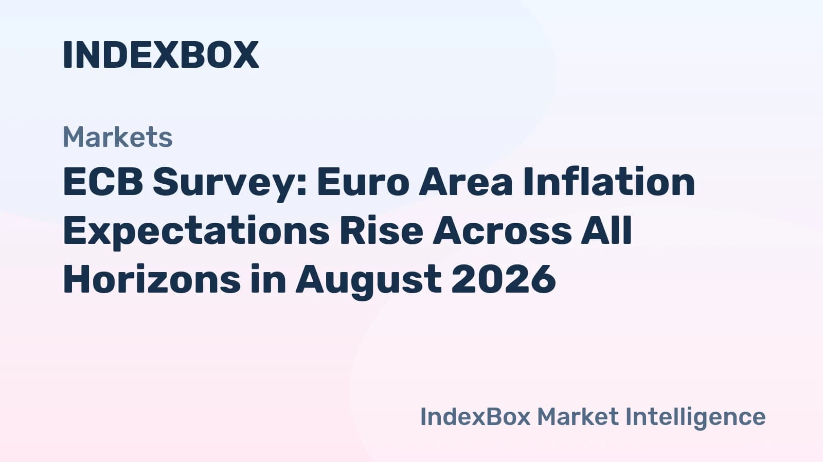 EZB-Verbrauchererwartungsumfrage August 2026: Inflationserwartungen steigen, Wahrnehmung stabil bei 3,5 % - News and Statistics - IndexBox