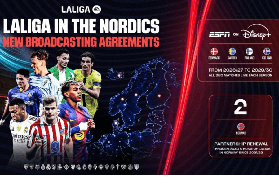 Disney+ Inks Deal to Live-Stream Spain's LaLiga Soccer to Denmark, Sweden, Finland and Iceland - Media Play News