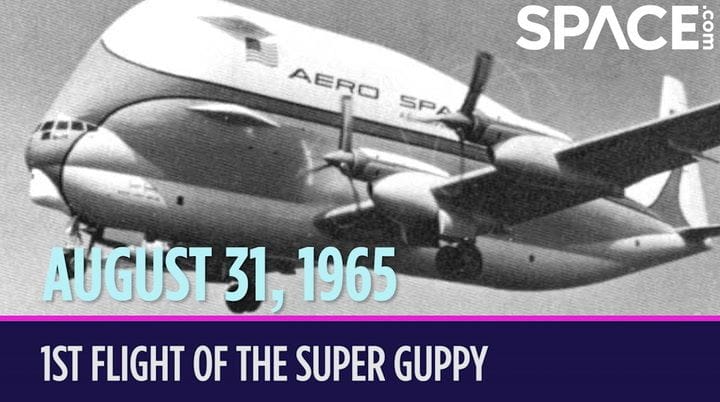 Hari ini dalam sejarah luar angkasa! 31 Agustus 1965: Pesawat pengangkut Super Guppy raksasa milik NASA melakukan penerbangan perdana layaknya paus terbang