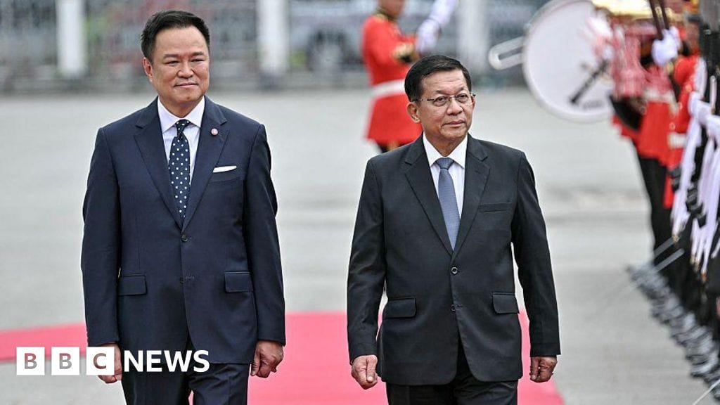 Myanmar leader breaks diplomatic isolation on first official visit to Thailand since coup