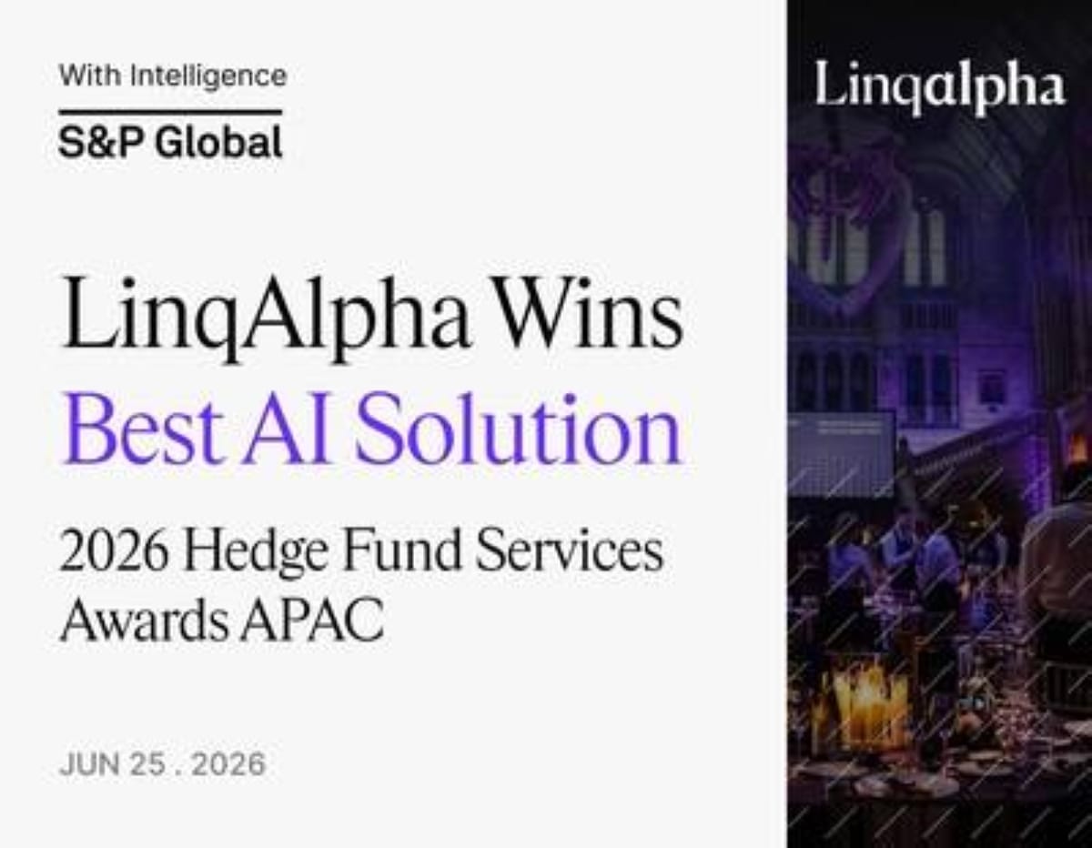 LinqAlpha 荣获 2026 Hedge Fund Services Awards “最佳 AI 解决方案”奖