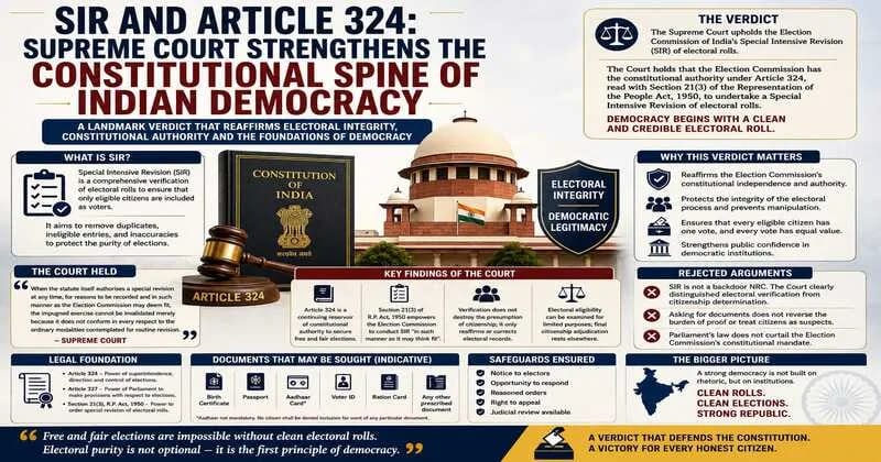 SIR verdict by SC boosts constitutional authority of ECI