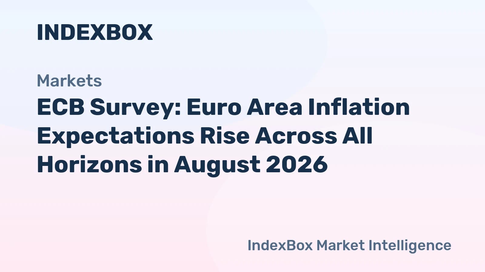 EZB-Verbrauchererwartungsumfrage August 2026: Inflationserwartungen steigen, Wahrnehmung stabil bei 3,5 % - News and Statistics - IndexBox
