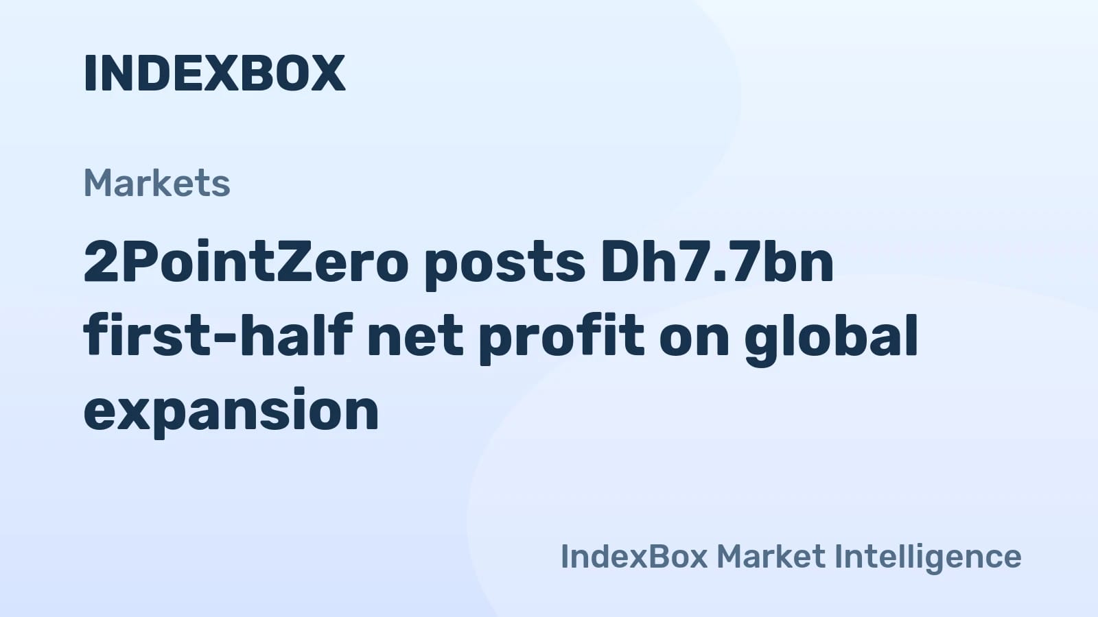 Lucro líquido do 2PointZero no 1º semestre de 2026 é de Dh7,7 bilhões, com receita de Dh21,9 bilhões