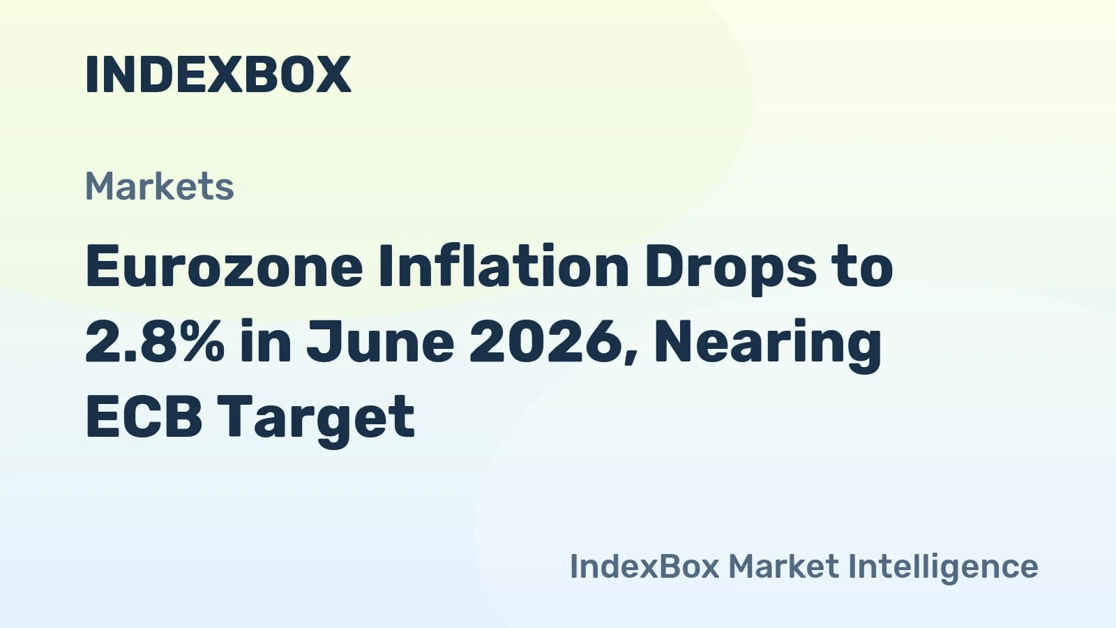 La inflación de la zona euro cae al 2,8% en junio de 2026, la inflación subyacente disminuye - Noticias y Estadísticas - IndexBox