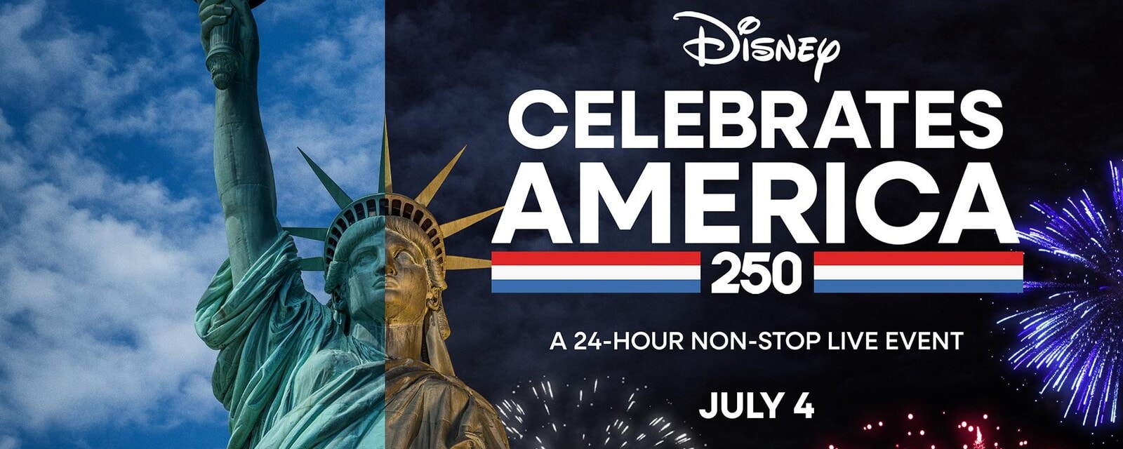 ¡Vea el evento en vivo de 24 horas sin interrupciones 'Disney Celebrates America' este 4 de julio!