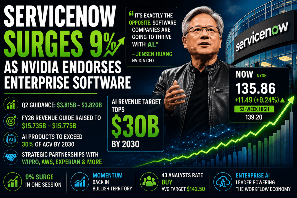 ServiceNow Surges 9% as Nvidia Endorses Enterprise Software, AI Revenue Target Tops $30B - Forex News by FX Leaders
