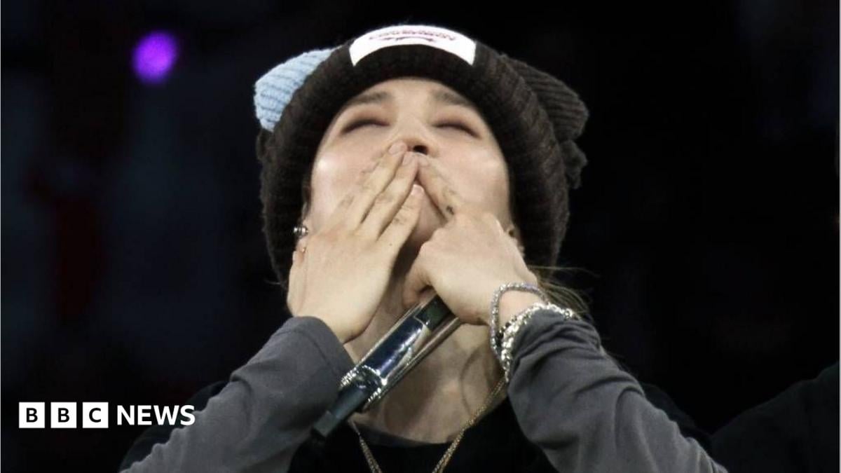 BTS take credit for England football win in first UK show since 2019 - BBC News