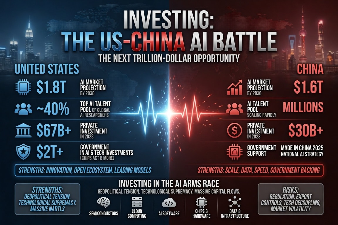 Inversiones: La batalla de la IA entre EE. UU. y China — Guía de acciones 2026 — Live Trading News