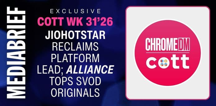 Exclusive – COTT Wk 31’26: JioHotstar reclaims platform lead