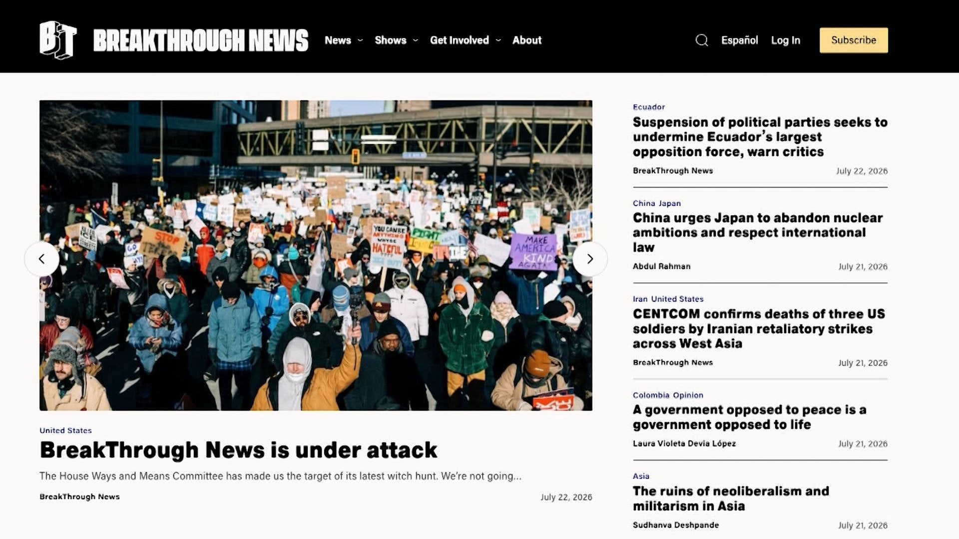La Commissione Ways and Means della Camera a guida GOP intima un subpoena a BreakThrough News