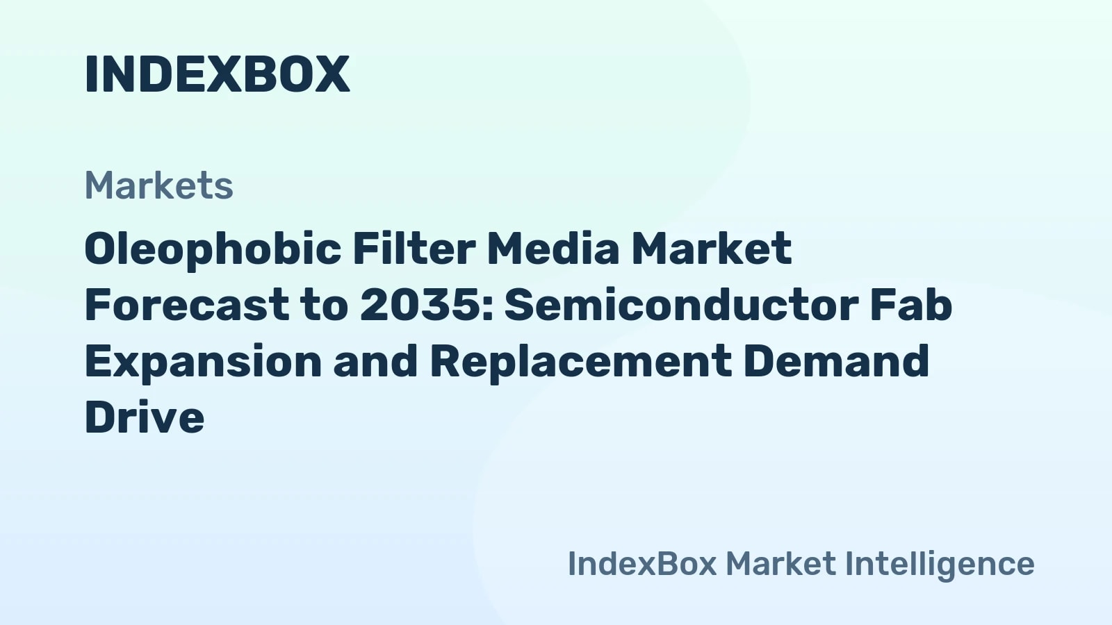 Oleophobic Filter Media Market To 2035: Semiconductor Fab Expansion and Replacement Demand Drive Growth - News and Statistics - IndexBox
