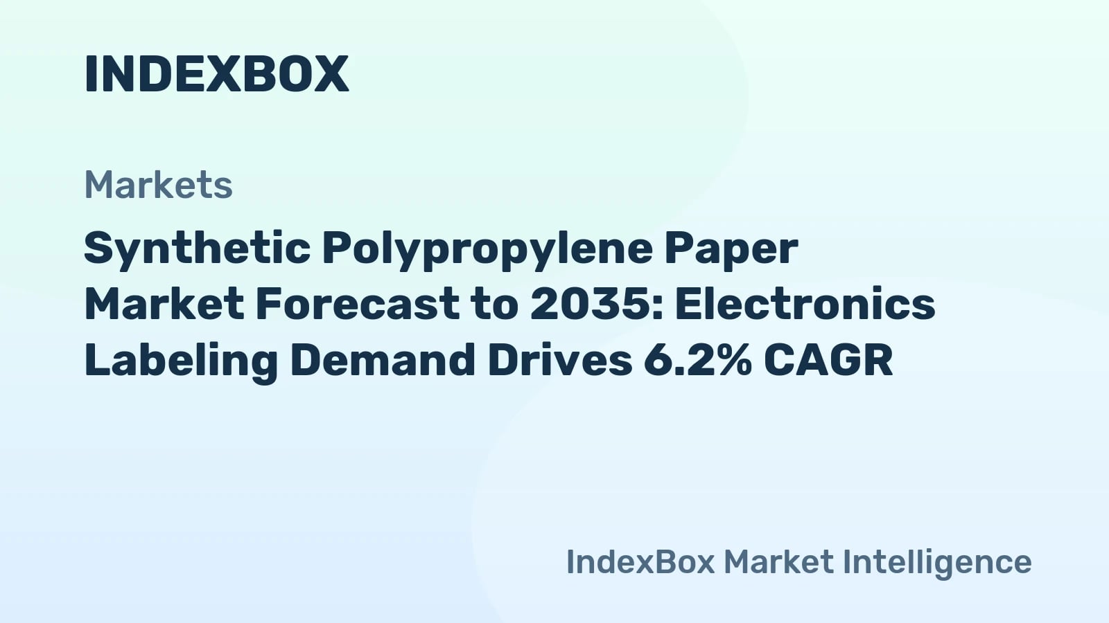 Synthetisch Polypropyleen Papier Markt Tot 2035: Vraag uit Elektronica Stimuleert CAGR-Groei van 6,2% - Nieuws en Statistieken - IndexBox