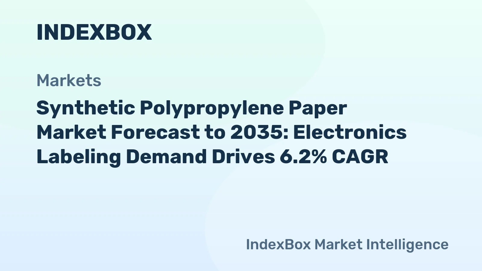 Synthetic Polypropylene Paper Market To 2035: Electronics Demand Fuels 6.2% CAGR Growth - News and Statistics - IndexBox